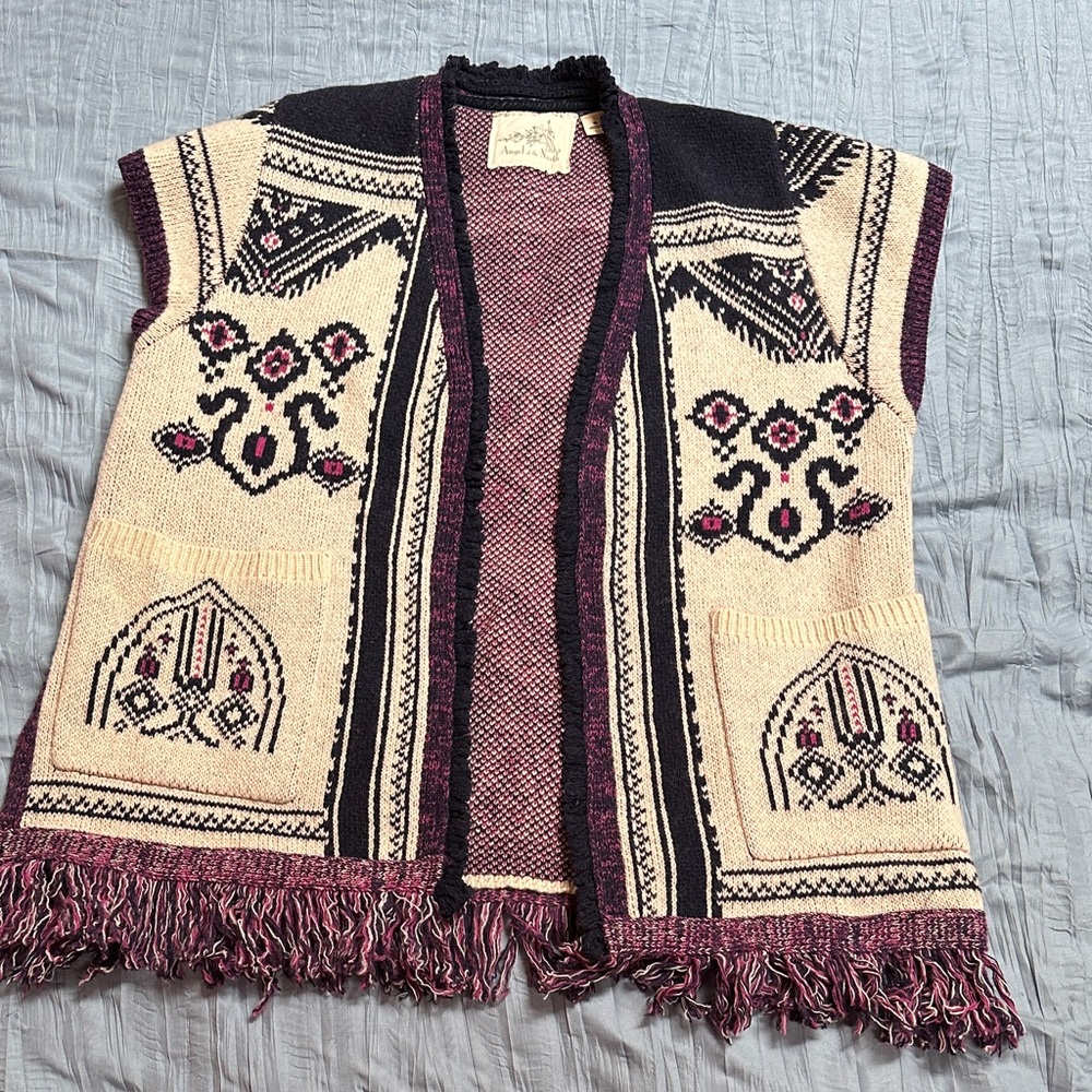 Angel Of The North Pink and Black Knit Cardigan